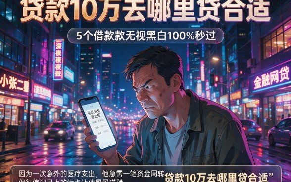 贷款10万去哪里贷合适,详尽说明5个借款无视黑白100%秒过