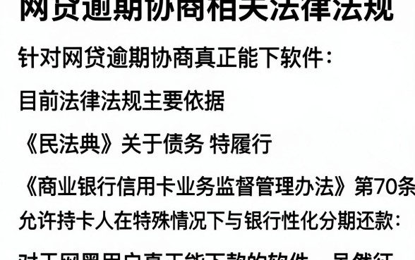 网贷逾期协商相关法律法规,详细阐述五个网黑真正能下款的软件