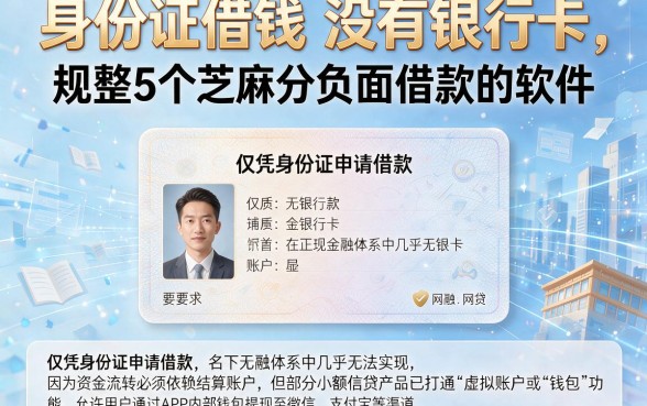 身份证借钱 没有银行卡，规整5个芝麻分负面借款的软件
