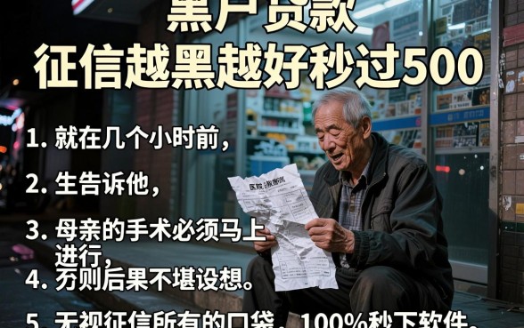 黑户贷款,征信越黑越好秒过500,细致阐述五个无视征信黑白100%秒下软件