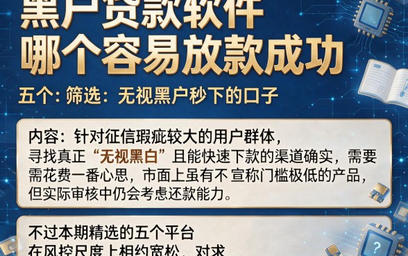 黑户贷款软件哪个容易放款成功,筛选五个无视黑户秒下的口子
