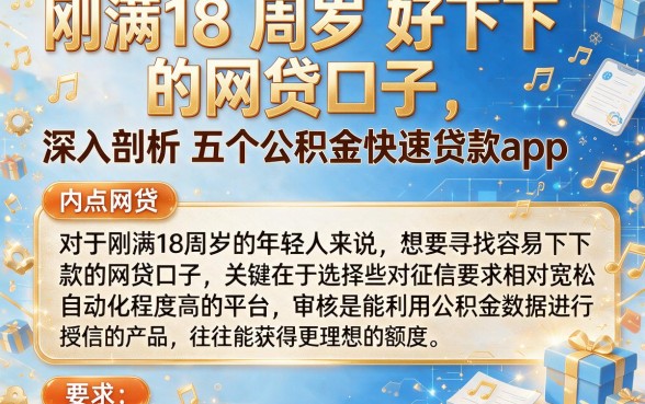 刚满18周岁好下的网贷口子，深入剖析五个公积金快速贷款app