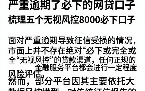 严重逾期了必下的网贷口子，梳理五个无视风控8000必下口子