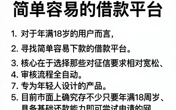 简单容易的借款平台，枚举5个网贷容易下款18岁的软件