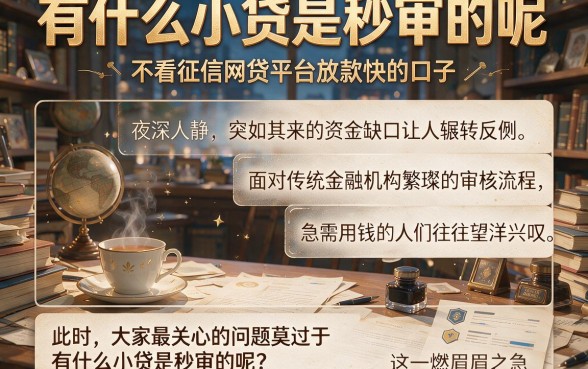 有什么小贷是秒审的呢,详尽说明五个不看征信网贷平台放款快的口子