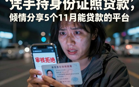 凭手持身份证照贷款，倾情分享5个11月能贷款的平台