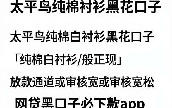 太平鸟纯棉白衬衫黑花口子,归纳五个网贷黑口子必下款app