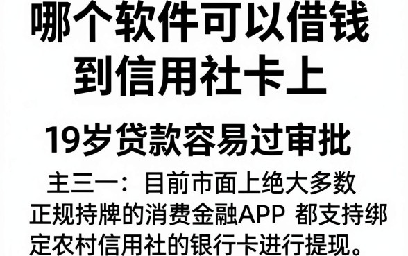 哪个软件可以借钱到信用社卡上,概括5个19岁贷款容易过审批的app