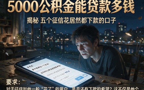 5000公积金能贷款多钱,揭秘五个征信花居然都下款的口子