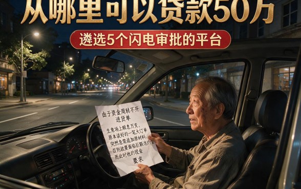 从哪里可以贷款50万,遴选5个闪电审批的平台