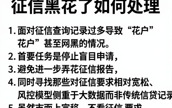 征信黑花了如何处理，条列5个网黑夜间可下款的口子