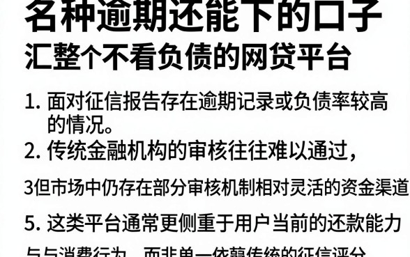 名种逾期还能下的口子,汇整五个不看负债的网贷平台