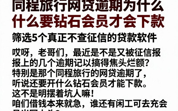 同程旅行网贷逾期为什么要钻石会员才会下款,筛选5个真正不查征信的贷款软件