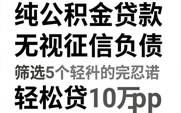 纯公积金贷款无视征信负债,筛选5个轻松贷10万的app
