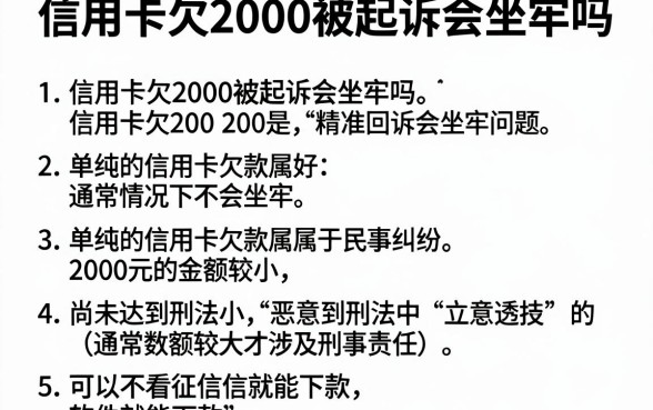信用卡欠2000被起诉会坐牢吗,细致阐述五个可以不看征信就能下款的软件
