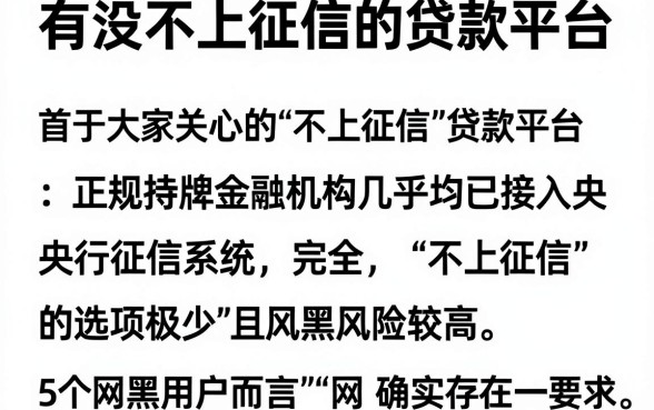 有没不上征信的贷款平台,细致阐述5个网黑真正能下款的平台