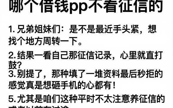 哪个借钱app不看征信的,详尽说明5个真正无视风控黑白的网贷