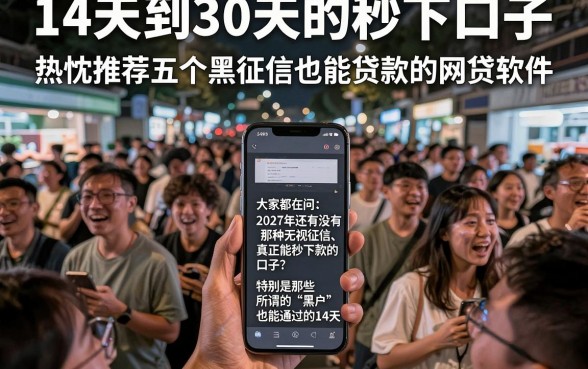 14天到30天的秒下口子,热忱推荐五个黑征信也能贷款的网贷软件