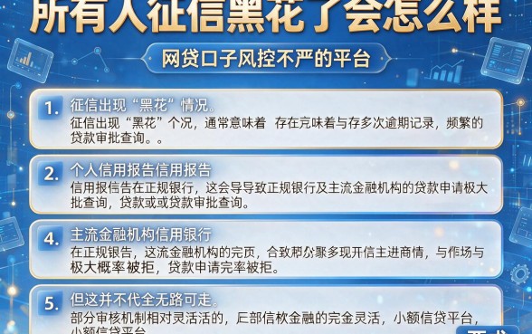 所有人征信黑花了会怎么样，详细阐述五个网贷口子风控不严的平台