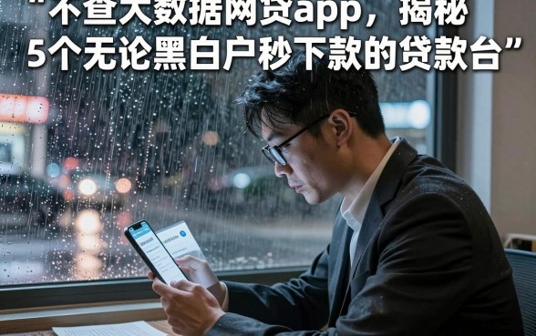 不查大数据网贷app,揭秘5个无论黑白户秒下款的贷款平台
