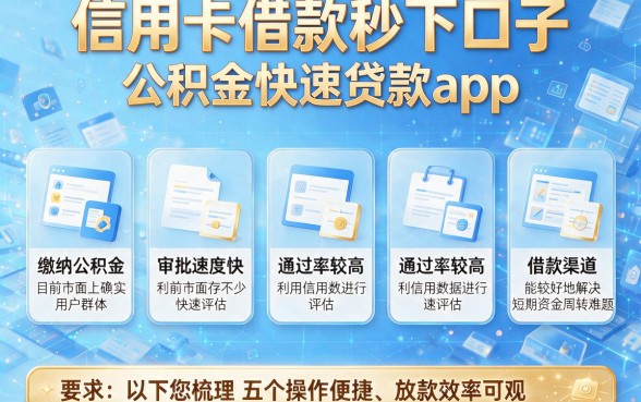 信用卡借款秒下口子,罗列5个公积金快速贷款app