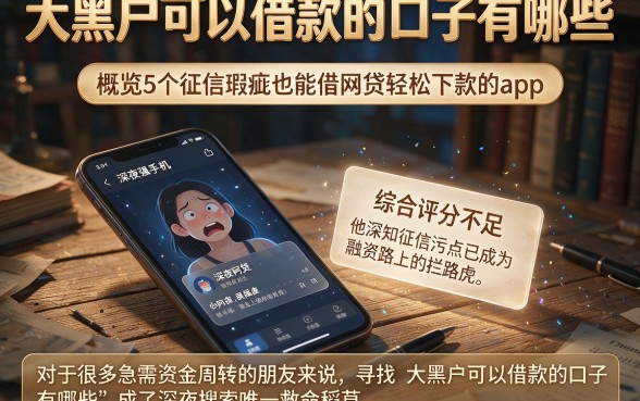 大黑户可以借款的口子有哪些，概览5个征信瑕疵也能借网贷轻松下款的app