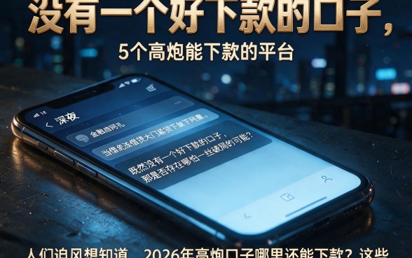 没有一个好下款的口子，详细阐述5个高炮能下款的平台