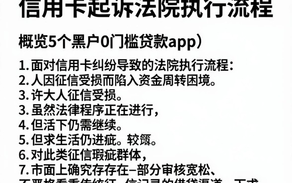 信用卡起诉法院执行流程,概览5个黑户0门槛贷款app