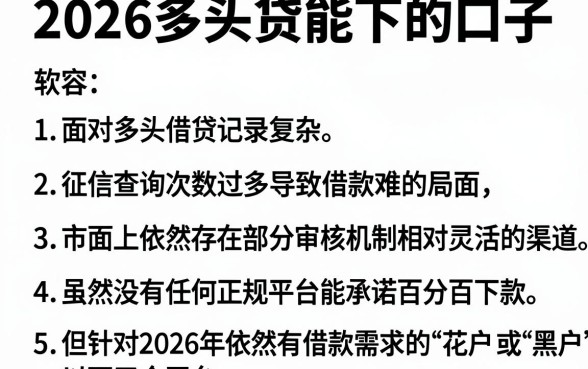 2026多头贷能下的口子,罗列5个黑户能下款的软件