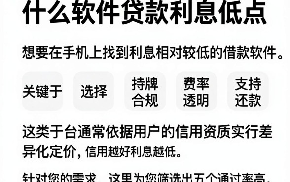 什么软件贷款利息低点，陈列5个手机上可以借钱的app