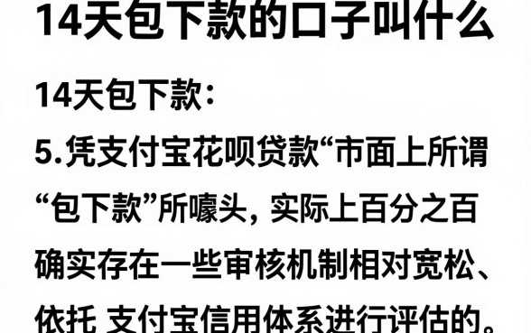 14天包下款的口子叫什么,整理5个凭支付宝花呗贷款的软件