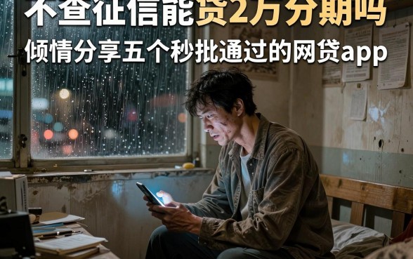不查征信能贷2万分期吗，倾情分享五个秒批通过的网贷app