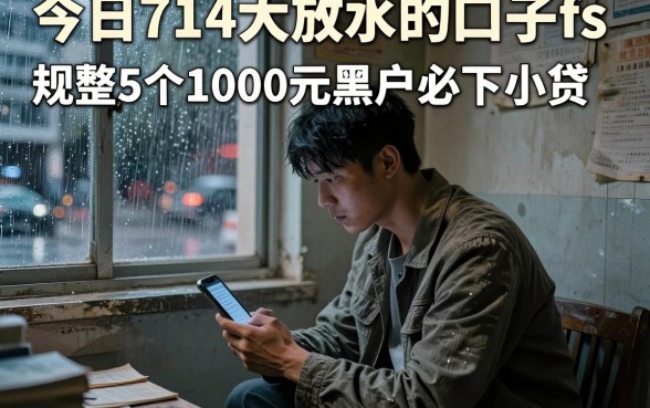 今日714大放水的口子fs,规整5个1000元黑户必下小贷