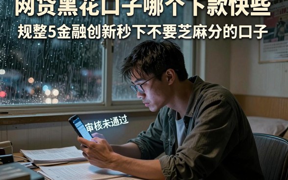 网贷黑花口子哪个下款快些,规整5个金融创新秒下不要芝麻分的口子