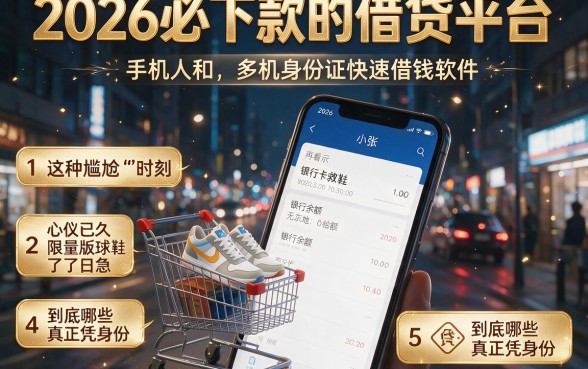 2026必下款的借贷平台,罗列五个手机和身份证快速借钱软件