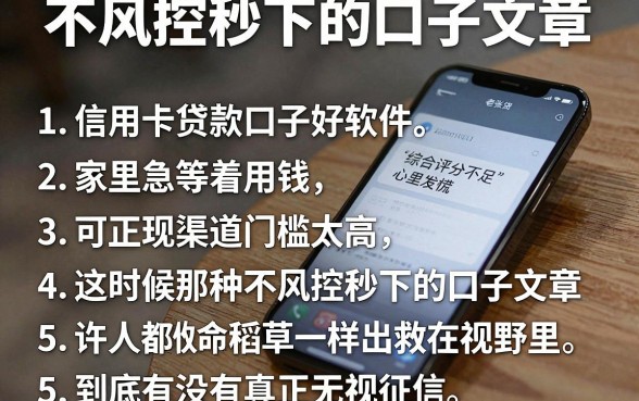 不风控秒下的口子文章,条列5个信用卡贷款口子好软件