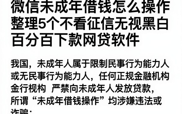 微信未成年借钱怎么操作,整理5个不看征信无视黑白百分百下款网贷软件