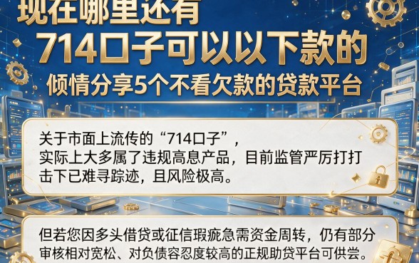 现在哪里还有714口子可以下款的,倾情分享5个不看欠款的贷款平台