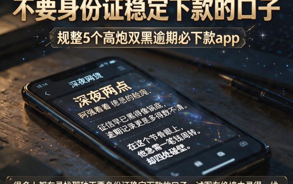 不要身份证稳定下款的口子，规整5个高炮双黑逾期必下款app
