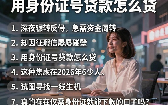 用身份证号贷款怎么贷,罗列五个低门槛不查征信的平台