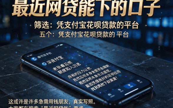 最近网贷能下的口子,筛选五个凭支付宝花呗贷款的平台
