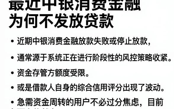 最近中银消费金融为何不发放贷款,细致阐述五个无视黑白的最新贷款口子