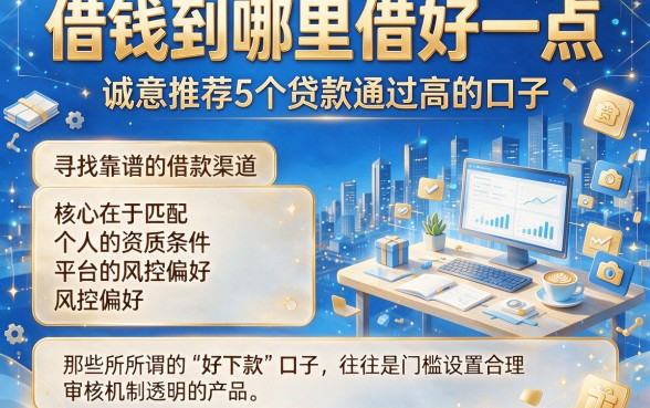 借钱到哪里借好一点，诚意推荐5个贷款通过高的口子