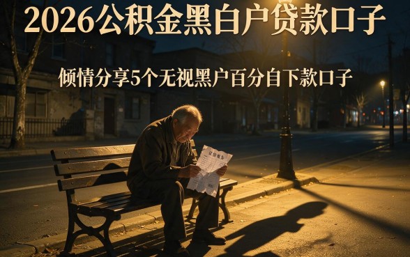 2026公积金黑白户贷款口子，倾情分享5个无视黑户百分百下款口子