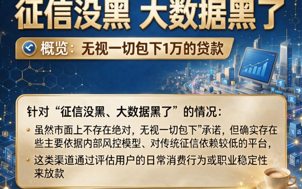 征信没黑 大数据黑了,概览五个无视一切包下1万的贷款