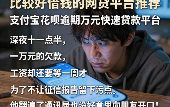 比较好借钱的网贷平台推荐,规整五个支付宝花呗逾期万元快速贷款平台