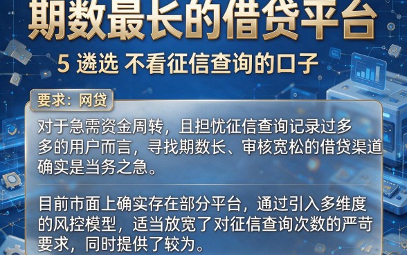 期数最长的借贷平台,遴选5个不看征信查询的口子
