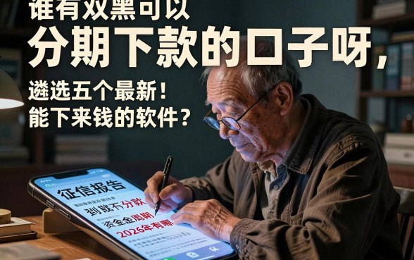 谁有双黑可以分期下款的口子呀，遴选五个最新能下来钱的软件