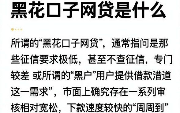 黑花口子网贷是什么，鼎力推荐五个周周到贷款相同系列的软件