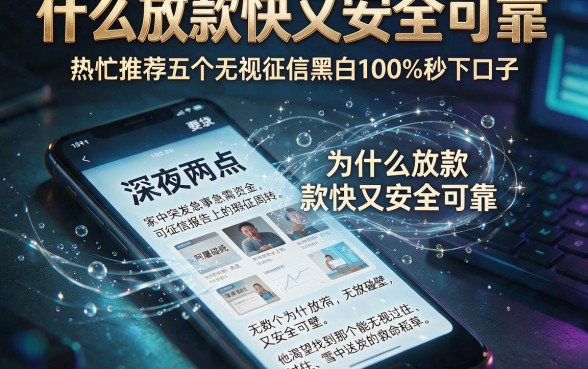 什么放款快又安全可靠,热忱推荐五个无视征信黑白100%秒下口子